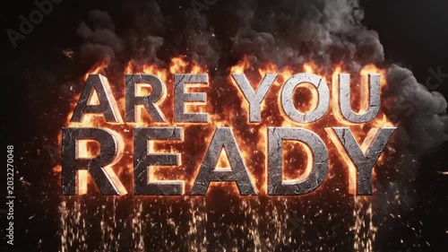 Fiery text animation with smoke and sparks for dynamic visuals