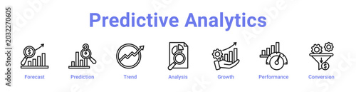 Foto Predictive Analytics Web Icon Banner and Collection