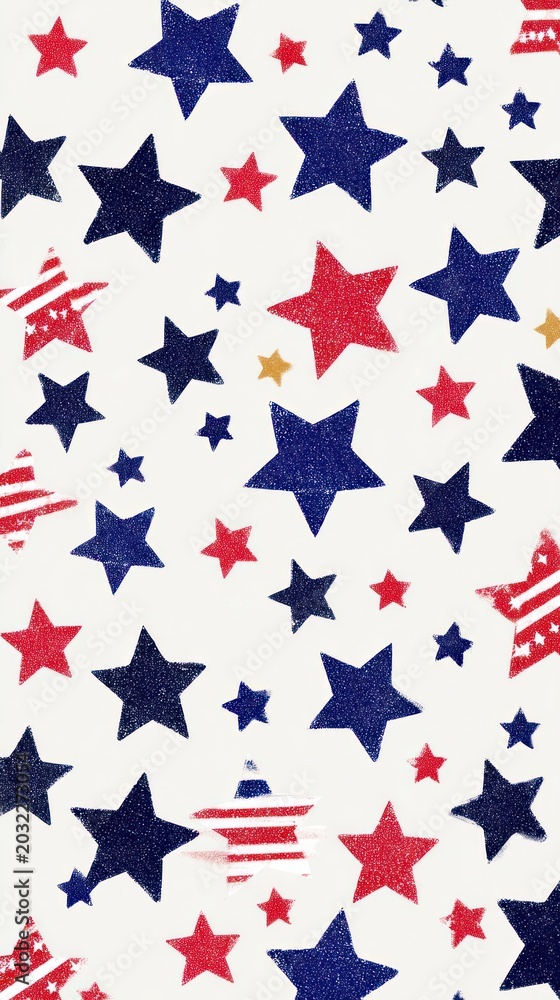 Fototapeta premium Patriotic stars pattern illustration. mobile wallpaper