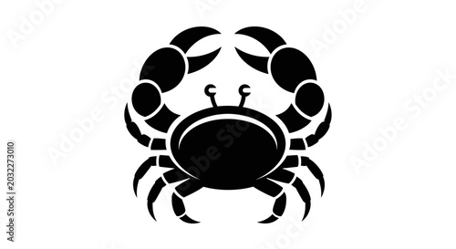 Schilderij op canvas Black silhouette of a crab.