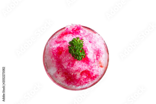Red watermelon juice with shaved ice