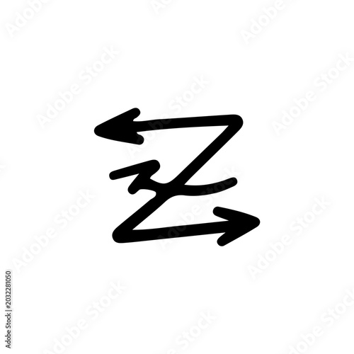 Arrow Exchange Sync Symbol Hand Drawn Black Sketch Vector Icon For Presentation UI Infographic