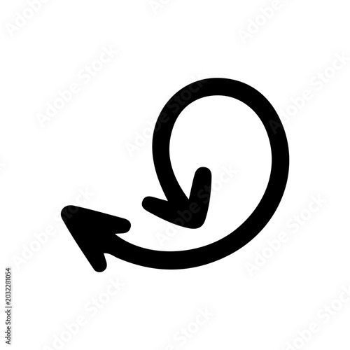 Curved Arrow Loop Hand Drawn Black Doodle Vector Element for Business Infographic