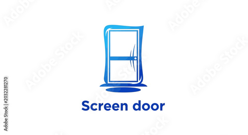 Screen Door Illustration - A Simple, Clean, and Modern Design.