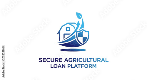Secure Agricultural Loan Platform Logo Design on White Background.