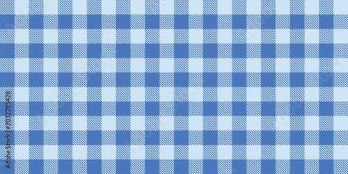 Bild auf Leinwand Seamless blue gingham pattern with alternating striped and solid squares, clean