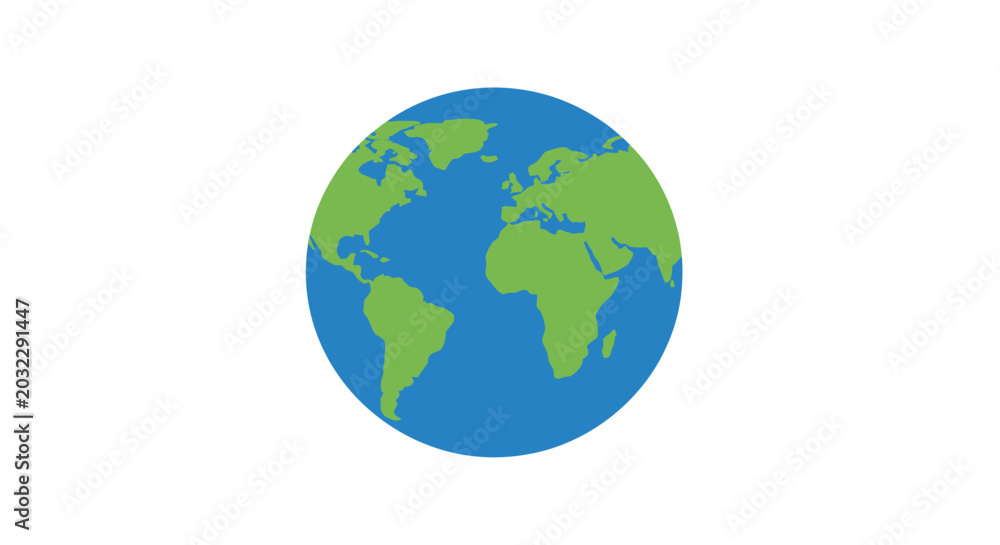 Fototapeta premium Minimalist Earth Globe Icon on White Background
