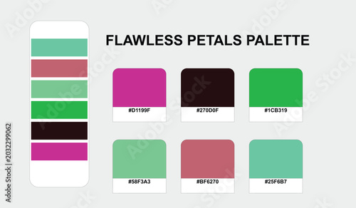 Tableau sur toile Professional designers utilize this Flawless Petals color palette to establish an asymmetrical balance in digital branding projects by following the modern hex color chart