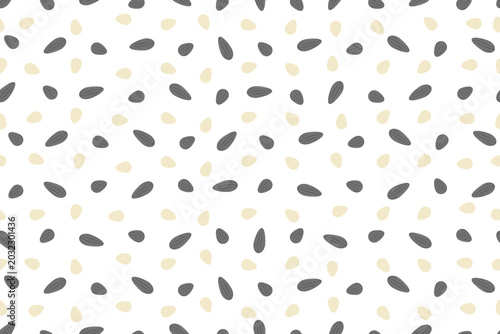 Sunflower seeds seamless pattern. Hand drawn sunflower seeds doodle pattern. Design for fabric, textile, or wallpaper