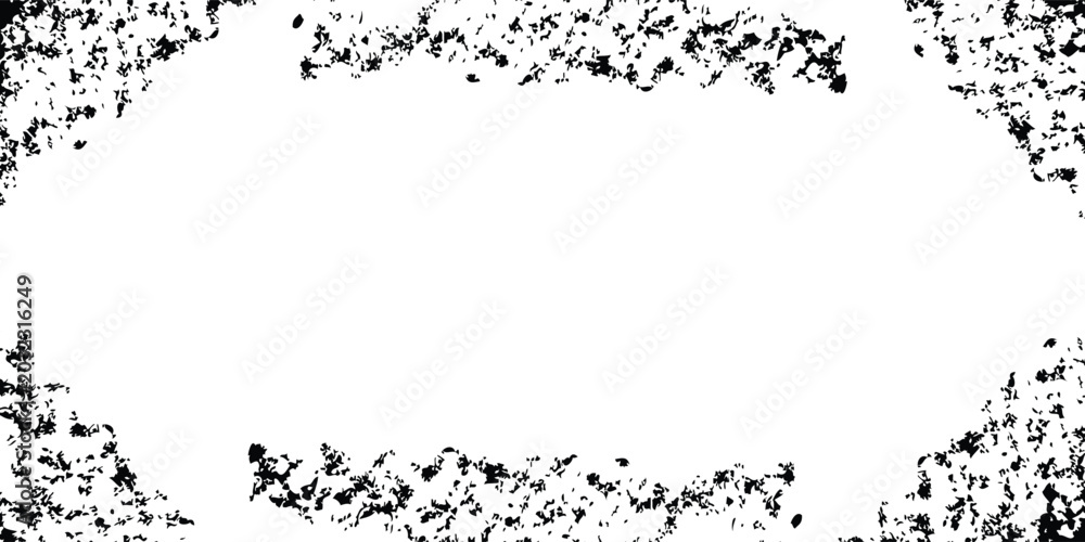 Obraz premium Abstract black paint splatter on white background. Stylish, grunge with a rough, worn look in dust and scratches on a white background. Brush strokes, stain grunge isolated on white background,