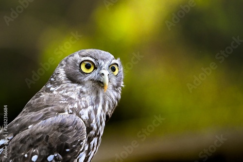 Bilde på lerret Barking Owl close-up portrait looking to the side