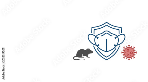 Fotografía Conceptual illustration of virus protection and pest control safety