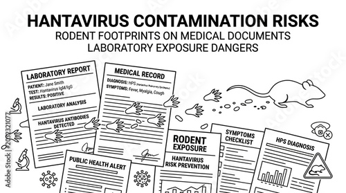 Schilderij op canvas Hantavirus contamination risks and rodent exposure in medical settings