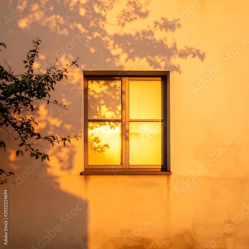 Warm sunlight through a window pane.