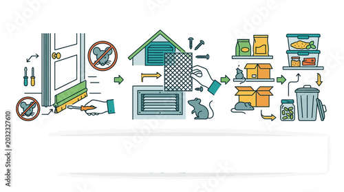 Photos Pest control infographic showing rodent prevention and home sealing techniques