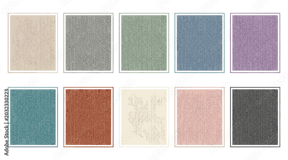 Fototapeta premium Set of textured fabric swatches in various colors and patterns