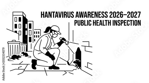 фотографія Public Health Inspector Examining Urban Area for Hantavirus.
