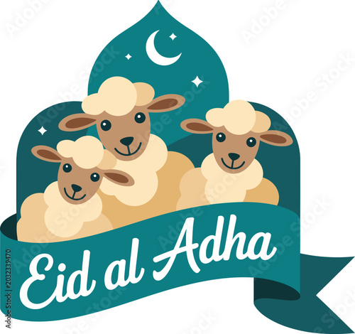 Cute sheep illustration for eid al adha celebration