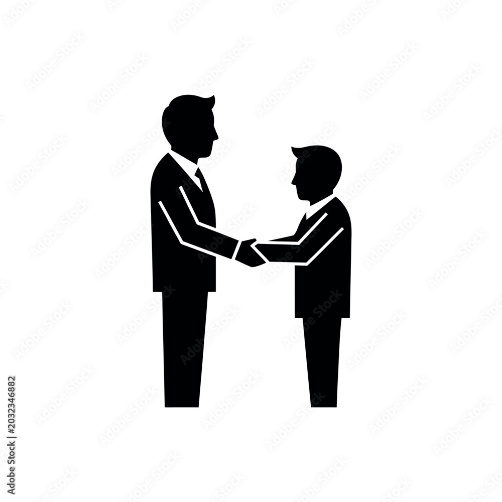 Obraz premium Businessmen shaking hands in agreement symbolizing partnership and success.