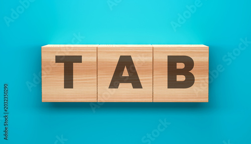 Tableau sur toile Wooden Blocks Spelling TAB