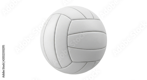 White Volleyball Isolated on White Background