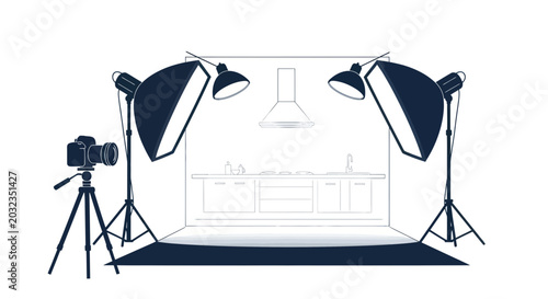 Professional Photography Studio Setup for Kitchen Product Shoot