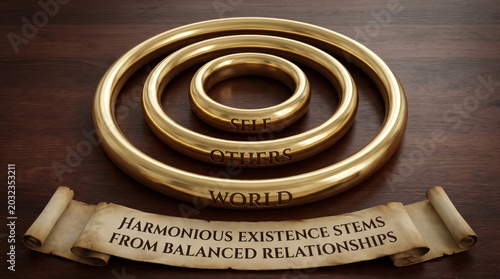 Structured Arrangement of Circles: Self, Others, World Harmony