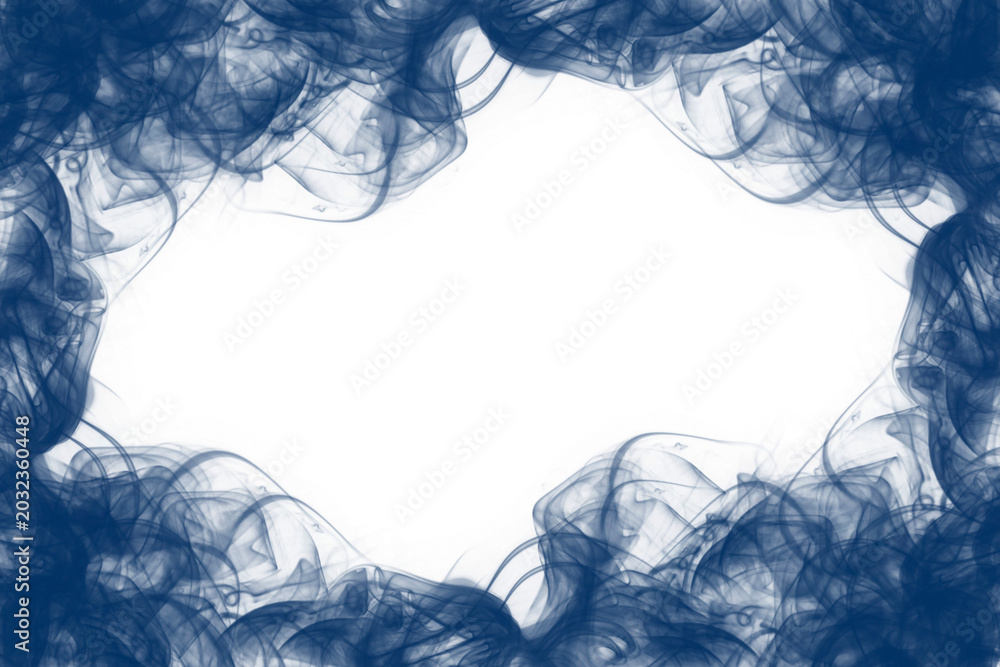 Fototapeta premium Premium Blue Smoke Border Overlay with Airy Transparent Texture for Creative Digital Background Design