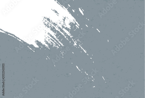 Minimalist grey background with white textured paint stroke