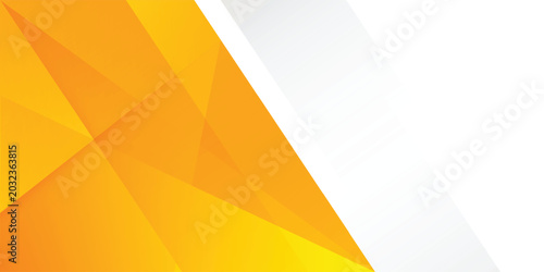 Abstract orange and yellow diagonal stripes with copy space for business horizontal banner on white background