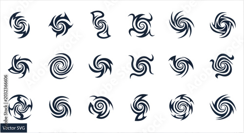 Obraz na płótnie Collection of Swirling Vortex Icons and Symbols