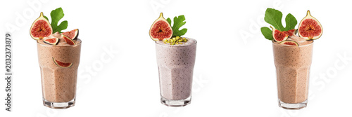 Fotografie Fig vegan milk shake liquid extract showcasing organic plant emulsion parameters, distinct cellular taxonomy traits, botanical fluid properties, food nutrition elements within culinary drink archives