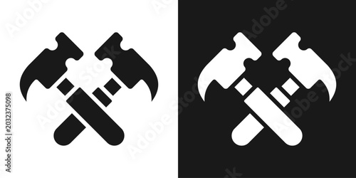 Bild auf Leinwand Cross Tools Icon In Black And White Glyph Style