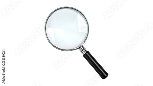 Bilde på lerret Classic magnifying glass isolated on transparent background