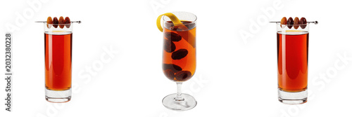 Cuadro en lienzo Raisin botanical fluid drink liquid extract showcasing organic plant emulsion pa