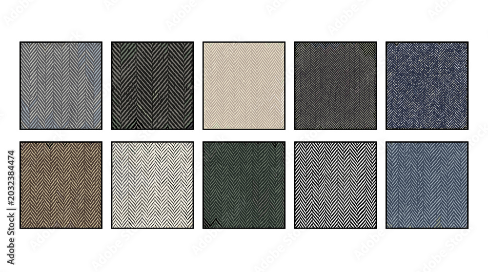 Fototapeta premium Collection of textured and patterned fabric swatches in various colors