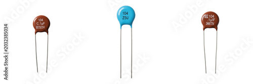 Fotografía Ceramic capacitor electronic hardware component specimen showcasing solid state