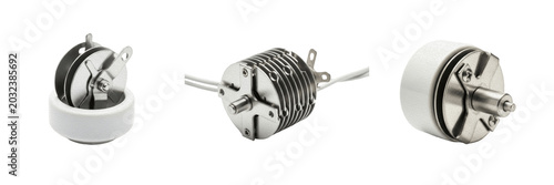 Photos Variable capacitor electronic hardware component specimen showcasing solid state