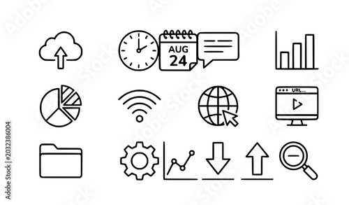 Canvas-taulu Modern Linear Miscellaneous Icons | Vector Pack for Web & Mobile UI