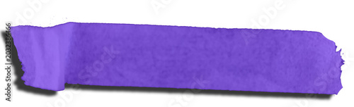 Purple Tape Strip Isolated with Shadow on Transparent Background, Realistic Purple Adhesive Tape Piece with Soft Shadow PNG