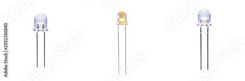 Fotografie Light emitting diode LED electronic hardware component specimen showcasing solid