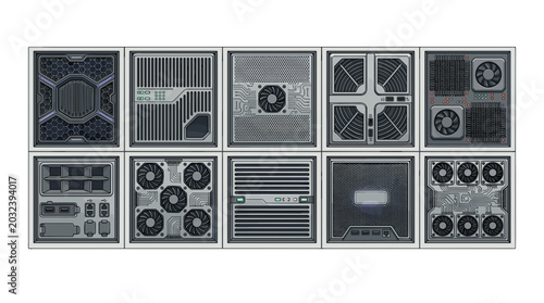 Canvastavla Collection of vintage stereo speakers and audio equipment setup