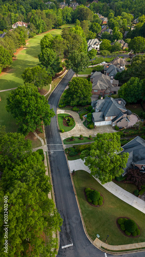 Overcast Sky over Upscale Suburban Neighborhood After Storm