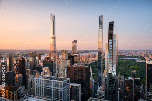The skyline of Midtown Manhattan, New York City.