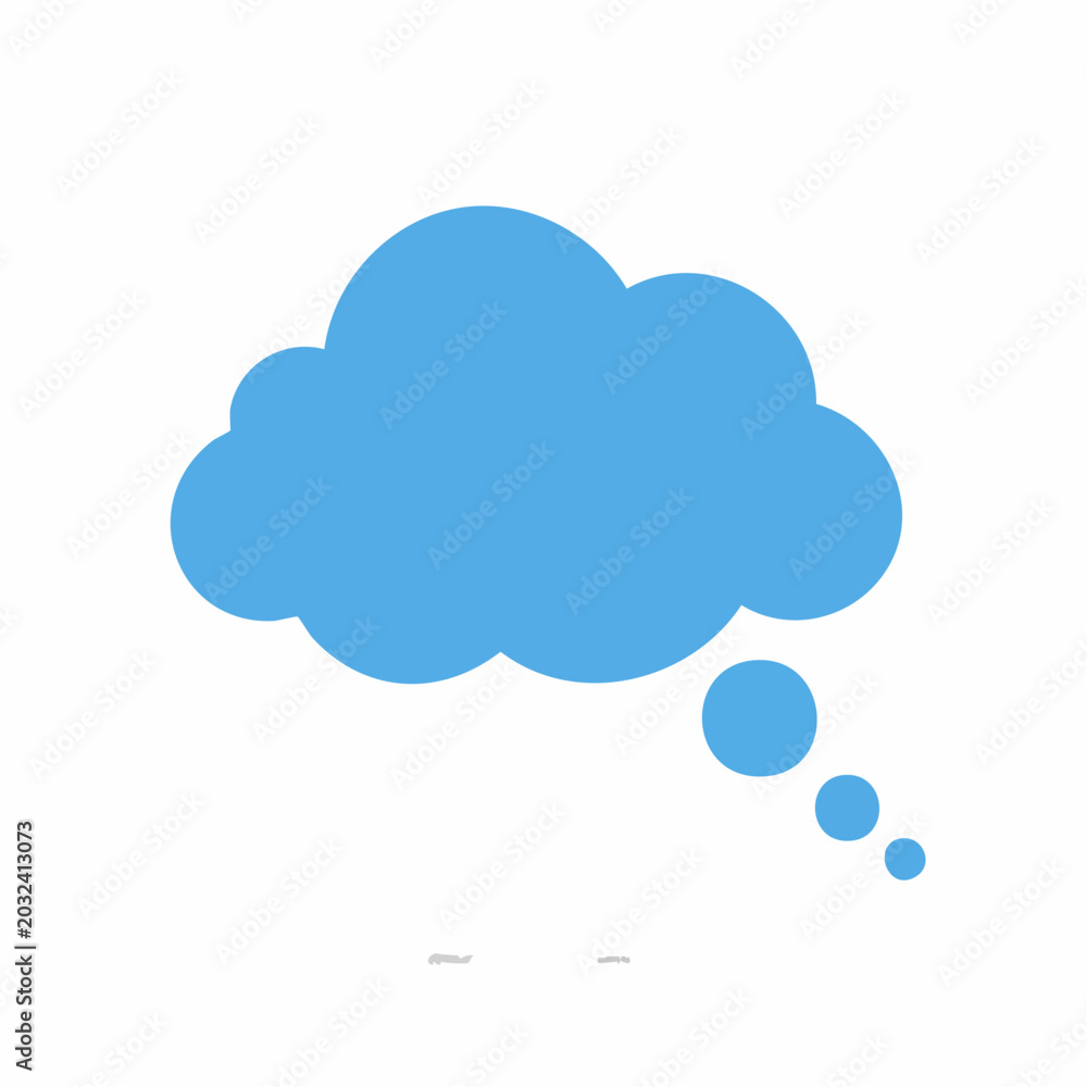 Obraz premium Blue Thought Bubble Icon