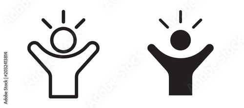 Quadro su tela Self confidence icon In Flat and stroke Style Vector For App, UI, Websites