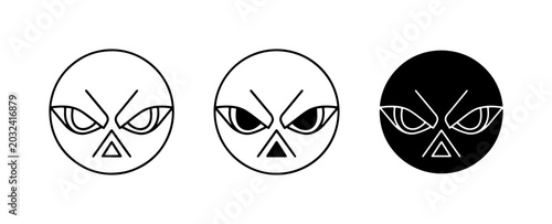 Foto Angry Face Icons, Grumpy Emoticon Symbols, Furious Expression Graphics