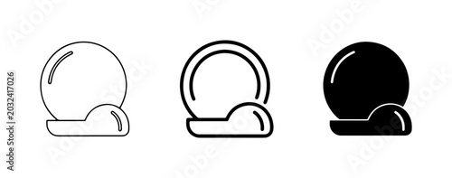 Foto Crystal Ball Icons, Fortune Teller Orb, Mystical Prediction Symbols
