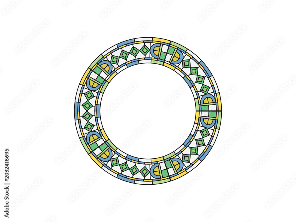 Naklejka premium Abstract Circular Frame Bundle – Geometric Ring Borders Collection