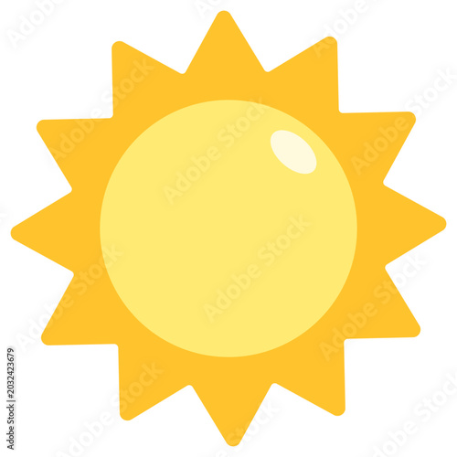 Sunlight flat icon isolated on white background.